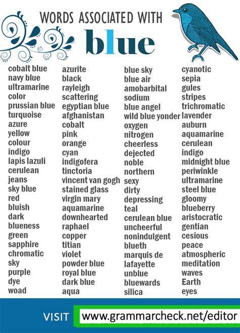 words associated with blue.